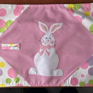 Pink Bunny Appliqué Quilted Placemat Set of 2
